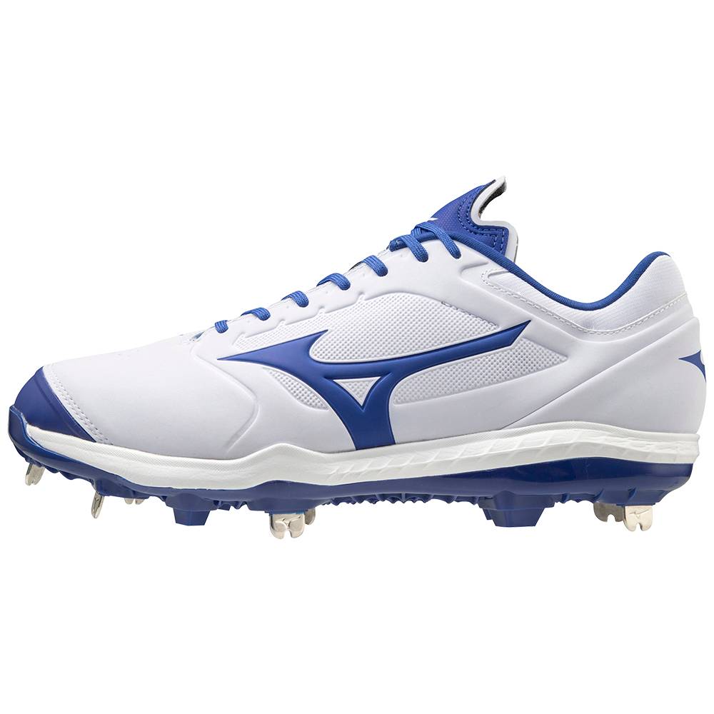 Zapatillas Sofbol Mizuno Sweep 5 Bajas Metal Mujer Blancas/Azul Real España NGUJ-60375